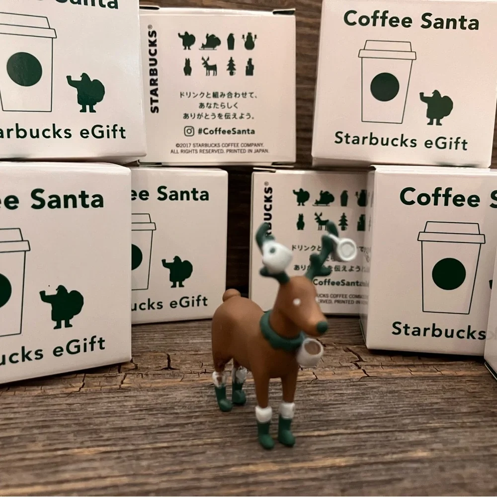Starbucks 2017 JAPAN Christmas Coffee Santa eGift Figures HTF - Picture 7 of 16